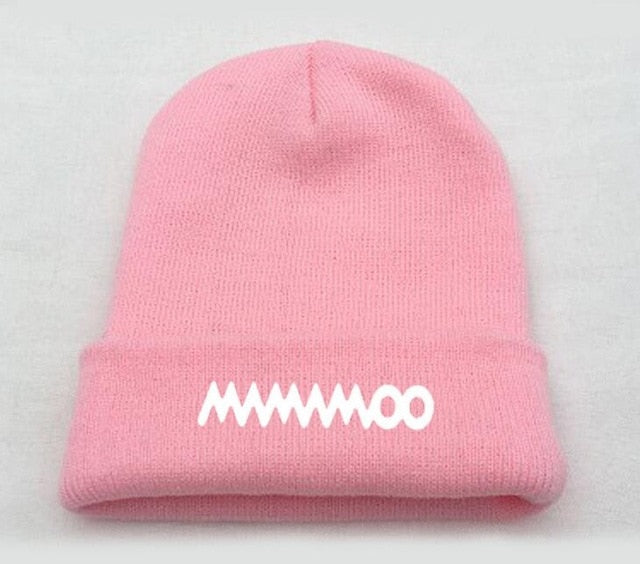 Mamamoo logo printing winter hats for women men unisex hat kpop fashion beanie