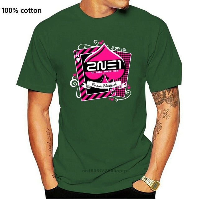 Men t-shirt 2NE1 Forever Blackjack tshirt Women t shirt