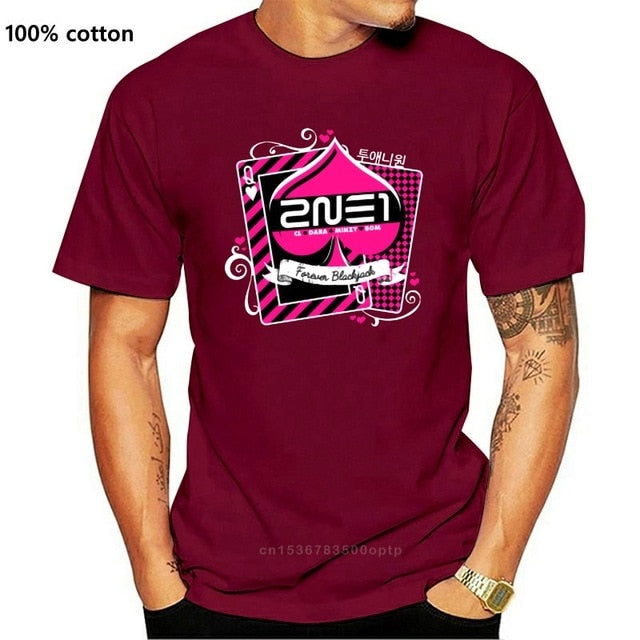 Men t-shirt 2NE1 Forever Blackjack tshirt Women t shirt