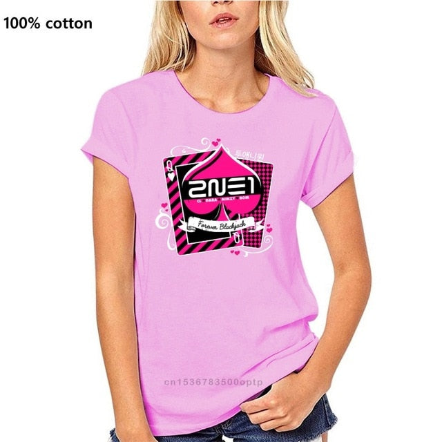 Men t-shirt 2NE1 Forever Blackjack tshirt Women t shirt