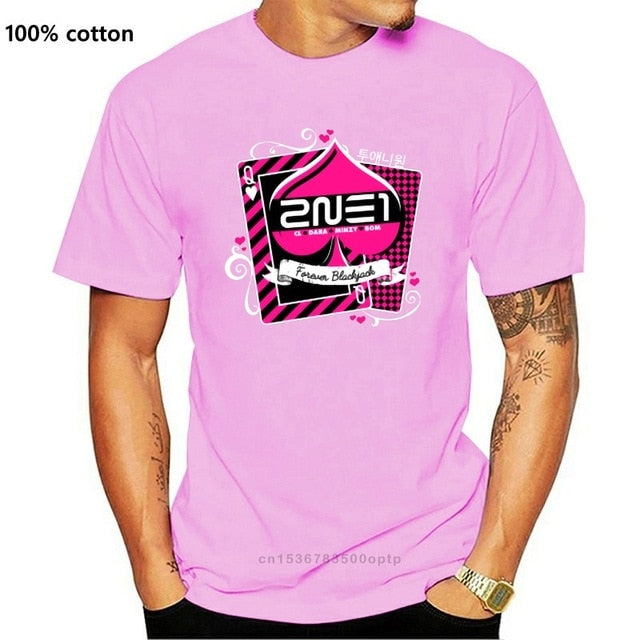 Men t-shirt 2NE1 Forever Blackjack tshirt Women t shirt