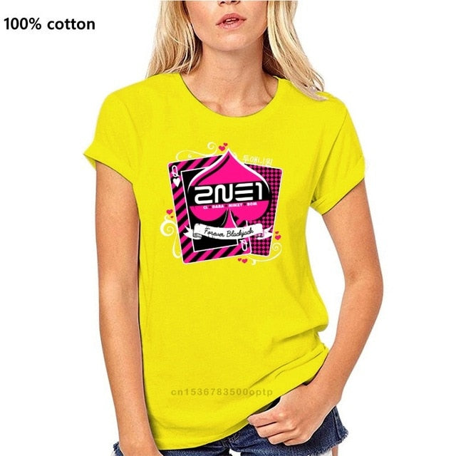 Men t-shirt 2NE1 Forever Blackjack tshirt Women t shirt