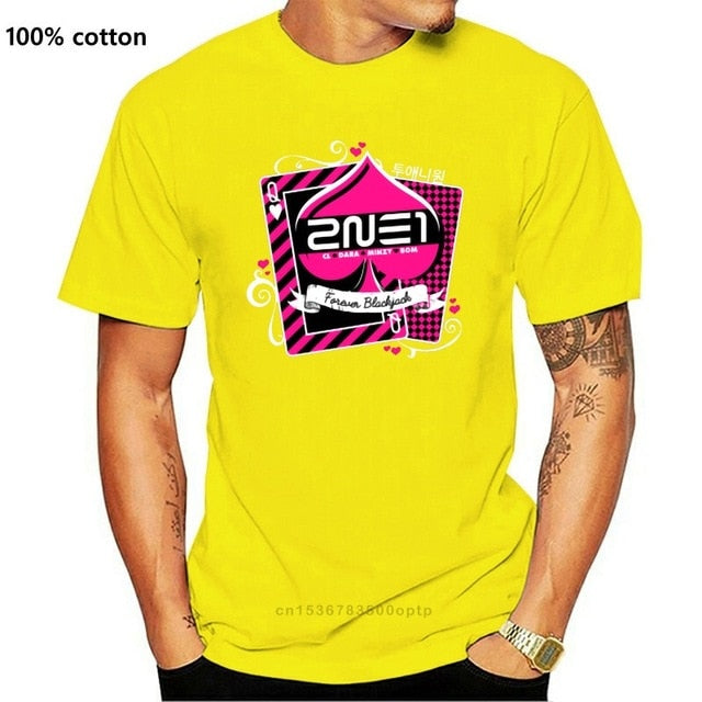 Men t-shirt 2NE1 Forever Blackjack tshirt Women t shirt