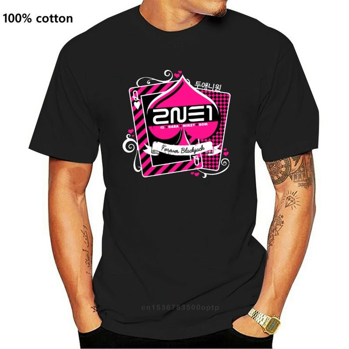 Men t-shirt 2NE1 Forever Blackjack tshirt Women t shirt