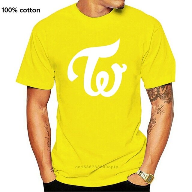 Men tshirt  TWICE KPOP LOGO   WHITE Unisex T Shirt
