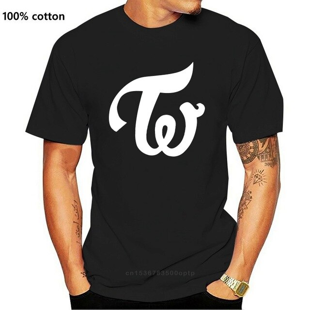 Men tshirt  TWICE KPOP LOGO   WHITE Unisex T Shirt