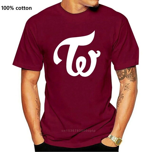 Men tshirt  TWICE KPOP LOGO   WHITE Unisex T Shirt