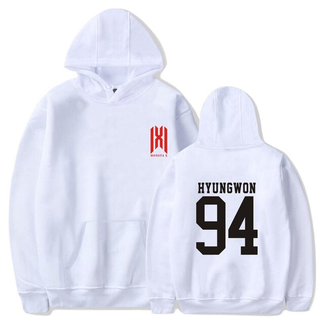 Monsta X Album World Tour Print Long Sleeve Hooded Sweatshirt Itself Kpop Hoody Oversize Pullovers Hoodies