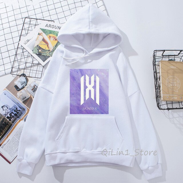 Monsta X hoodie Women Men Wanna One Sweatshirt Kpop clothes Fans Fleece Hooded Tracksuit punk Pullover oversize streetwear