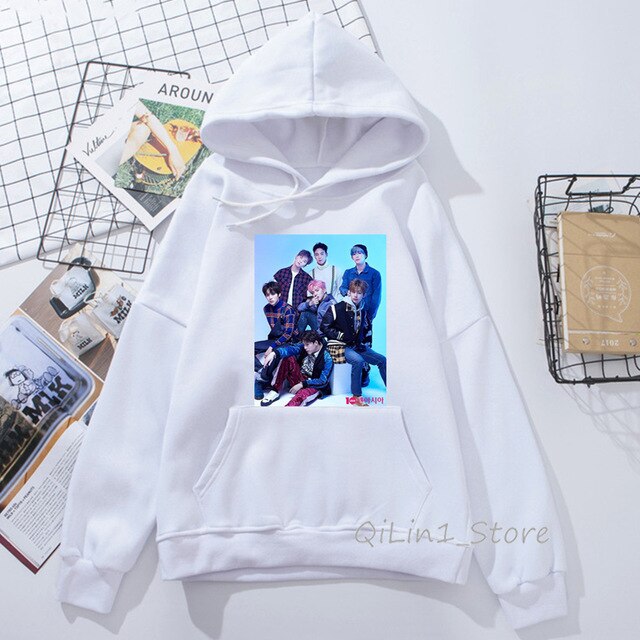 Monsta X hoodie Women Men Wanna One Sweatshirt Kpop clothes Fans Fleece Hooded Tracksuit punk Pullover oversize streetwear
