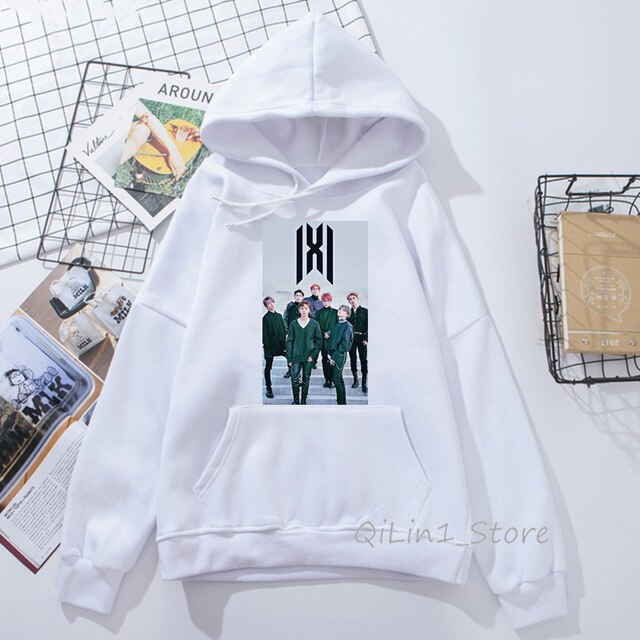 Monsta X hoodie Women Men Wanna One Sweatshirt Kpop clothes Fans Fleece Hooded Tracksuit punk Pullover oversize streetwear
