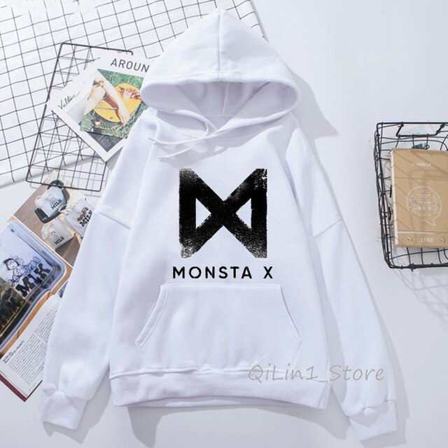 Monsta X hoodie Women Men Wanna One Sweatshirt Kpop clothes Fans Fleece Hooded Tracksuit punk Pullover oversize streetwear
