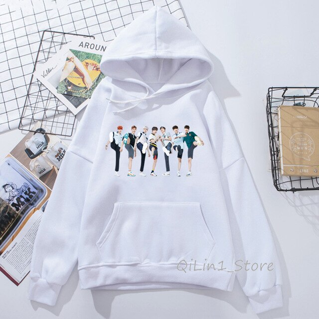 Monsta X hoodie Women Men Wanna One Sweatshirt Kpop clothes Fans Fleece Hooded Tracksuit punk Pullover oversize streetwear
