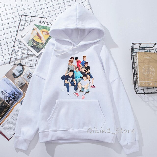 Monsta X hoodie Women Men Wanna One Sweatshirt Kpop clothes Fans Fleece Hooded Tracksuit punk Pullover oversize streetwear
