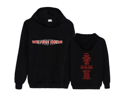 Monsta x we are here concertame all city names unisex kpop fleece/thin pullover loose Sweatshirt tshirt - Kpopshop