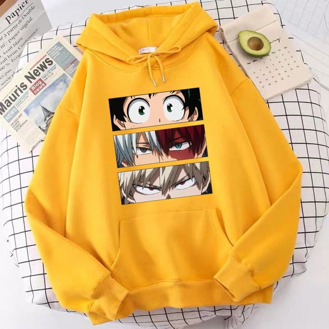 My Hero Academia Hoodies Men's Casual Fashion Sweatshirts Japan Anime Loose Hoodie Hip Hop Creativity Streetwear Male
