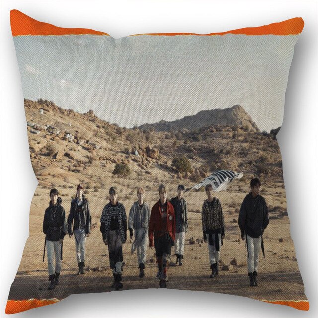 New Arrival Ateez Cotton Linen Square Zippered Pillow Cover For Office Family Customize Your Picture 45*45cm DIY