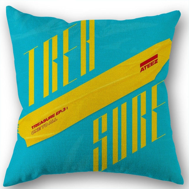 New Arrival Ateez Cotton Linen Square Zippered Pillow Cover For Office Family Customize Your Picture 45*45cm DIY
