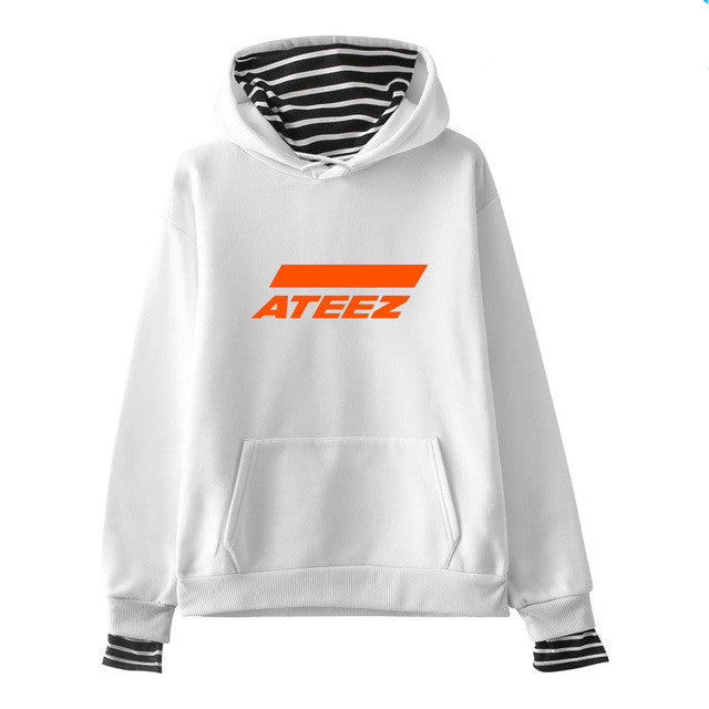 Kpop ATEEZ Sweatshirt False Two Piece Women Sweatshirt tshirts Wooyoung Mingi - Kpopshop
