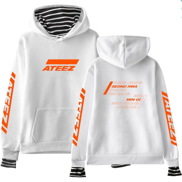 Kpop ATEEZ Sweatshirt False Two Piece Women Sweatshirt tshirts Wooyoung Mingi - Kpopshop