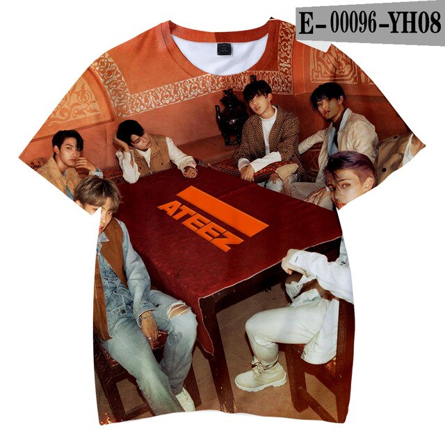 New Arrivel Ateez 3D Korean Group Boys/Girls T-Shirt Kids Tops - Kpopshop