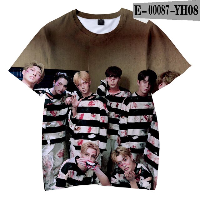 New Arrivel Ateez 3D Korean Group Boys/Girls T-Shirt Kids Tops - Kpopshop