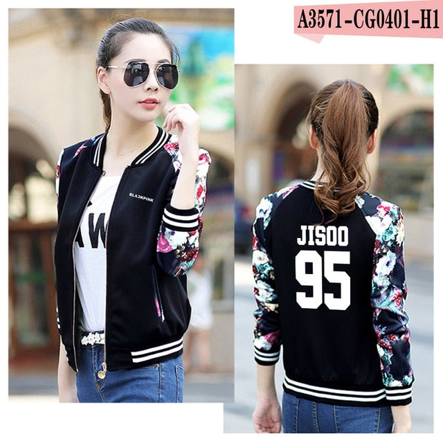 New Baseball Jacket Black Pink KPOP Jackets In Your Area Album LISA JENNIE JISOO Letter Print Fans Clothes K-POP Jacket Coats