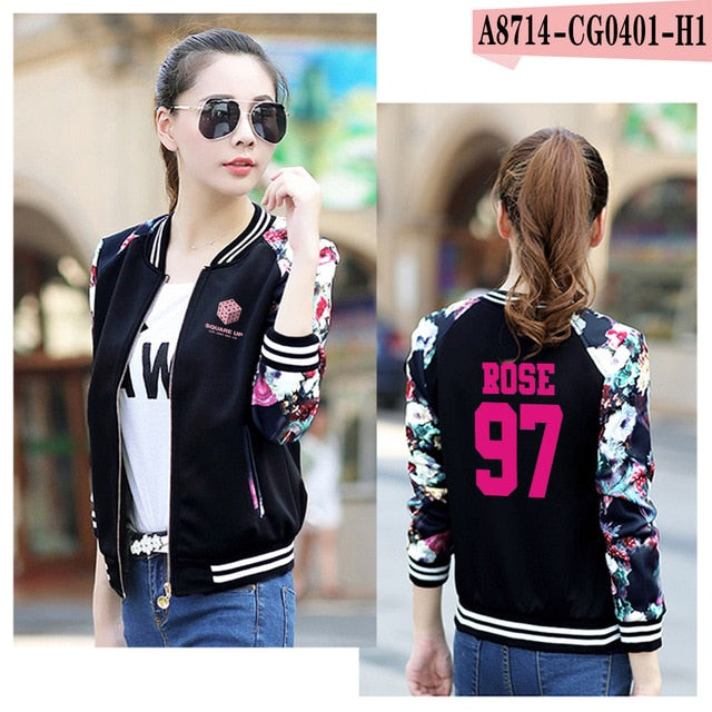 New Baseball Jacket Black Pink KPOP Jackets In Your Area Album LISA JENNIE JISOO Letter Print Fans Clothes K-POP Jacket Coats
