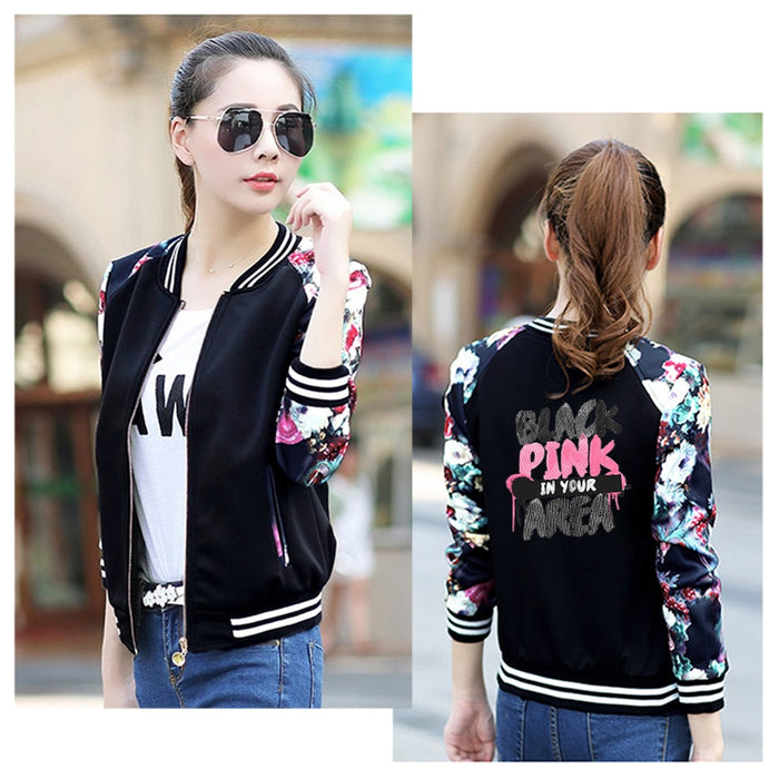 New Baseball Jacket Black Pink KPOP Jackets In Your Area Album LISA JENNIE JISOO Letter Print Fans Clothes K-POP Jacket Coats
