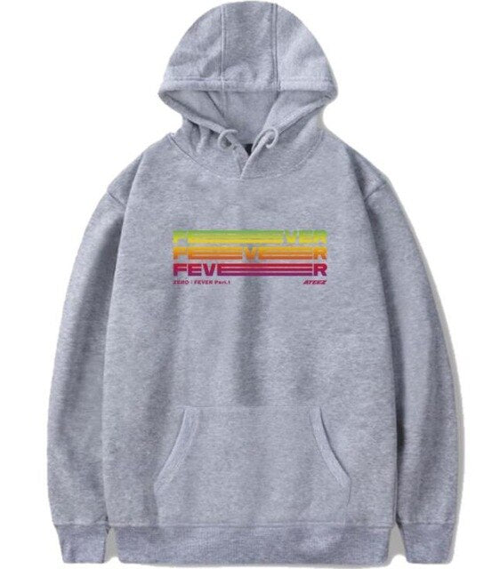 New Fashion K Pop Ateez Comeback Concert Zero Fever Part 1 Same Printing Hoodies Unisex Fashion Fleece Pullover Sweatshirt