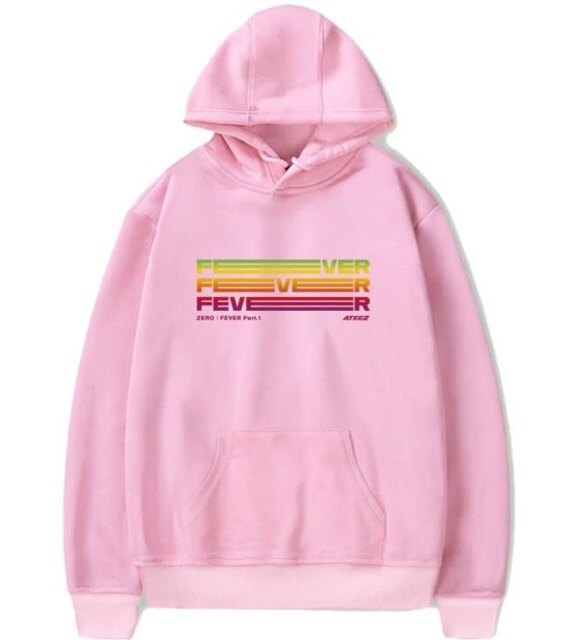 New Fashion K Pop Ateez Comeback Concert Zero Fever Part 1 Same Printing Hoodies Unisex Fashion Fleece Pullover Sweatshirt