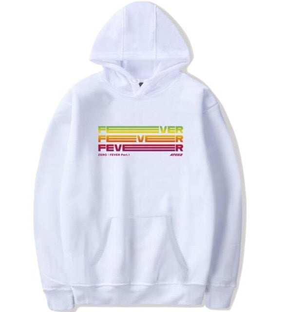 New Fashion K Pop Ateez Comeback Concert Zero Fever Part 1 Same Printing Hoodies Unisex Fashion Fleece Pullover Sweatshirt