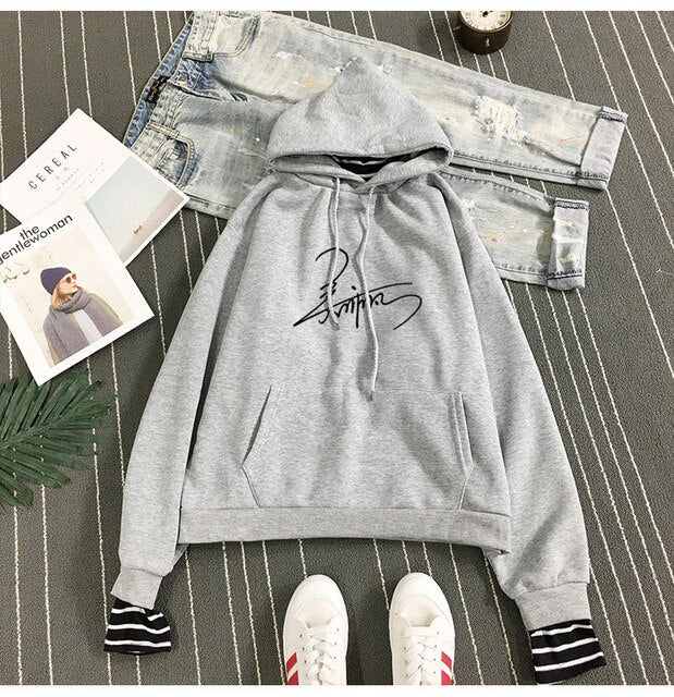 New Fashion EXO Korean Style Sweatshirt for Women Exo Kpop Clothes Casual Hoodies Letter Printed  Fleece Pullover Hooded