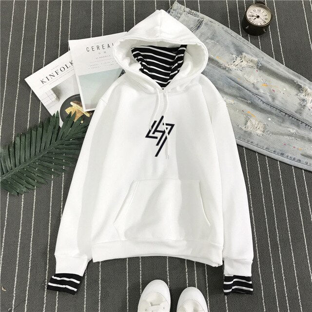 New Fashion EXO Korean Style Sweatshirt for Women Exo Kpop Clothes Casual Hoodies Letter Printed  Fleece Pullover Hooded