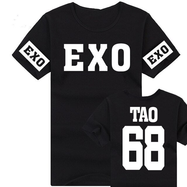 New 2021 Fashion Kpop Exo Kar Sehun Xiumin Baekhyun Terra Sticker T-shirt Women T-shirt Women Exo Tshirt