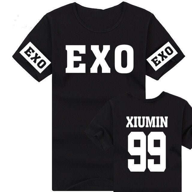 New 2021 Fashion Kpop Exo Kar Sehun Xiumin Baekhyun Terra Sticker T-shirt Women T-shirt Women Exo Tshirt