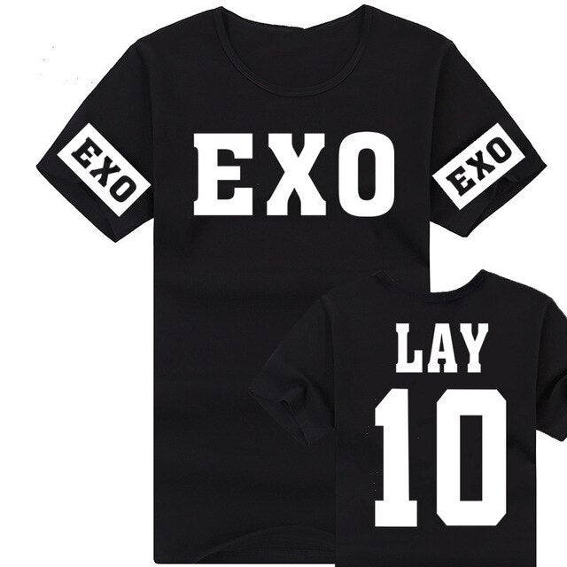New 2021 Fashion Kpop Exo Kar Sehun Xiumin Baekhyun Terra Sticker T-shirt Women T-shirt Women Exo Tshirt
