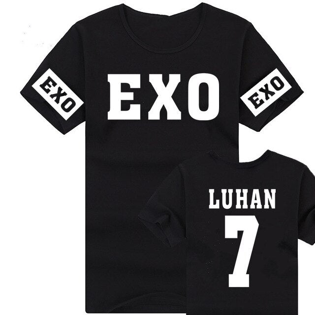New 2021 Fashion Kpop Exo Kar Sehun Xiumin Baekhyun Terra Sticker T-shirt Women T-shirt Women Exo Tshirt