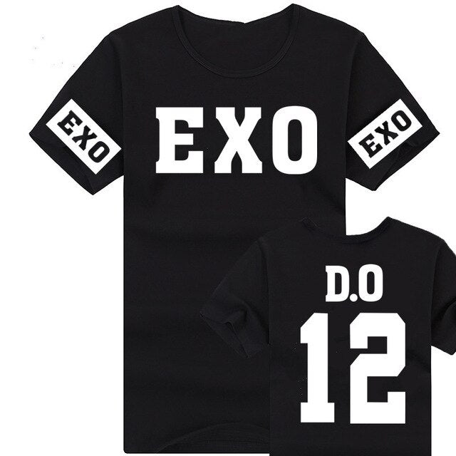 New 2021 Fashion Kpop Exo Kar Sehun Xiumin Baekhyun Terra Sticker T-shirt Women T-shirt Women Exo Tshirt