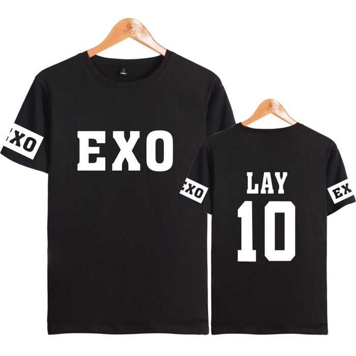 New 2021 Fashion Kpop Exo Kar Sehun Xiumin Baekhyun Terra Sticker T-shirt Women T-shirt Women Exo Tshirt
