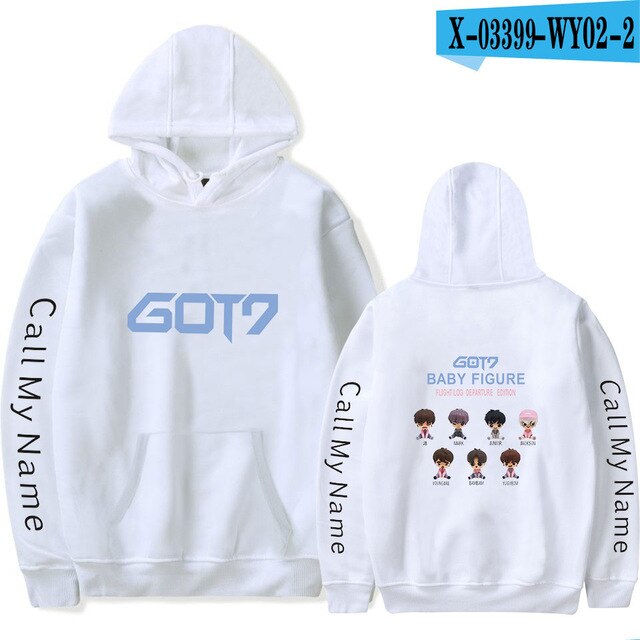 New Got7 Kpop Hoodie Baby Figure Cartoon Cute Hoodies Sweatshirts Hip Hop Men Women Hooded Pullover Long Sleeve Hoody Tracksuit