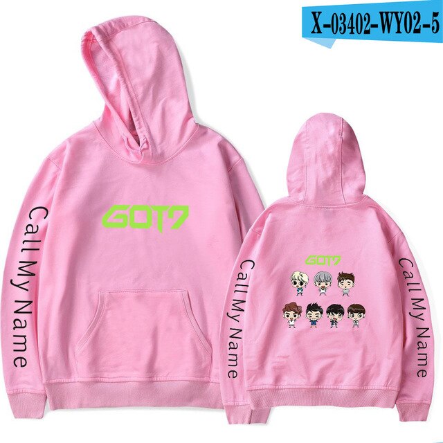 New Got7 Kpop Hoodie Baby Figure Cartoon Cute Hoodies Sweatshirts Hip Hop Men Women Hooded Pullover Long Sleeve Hoody Tracksuit