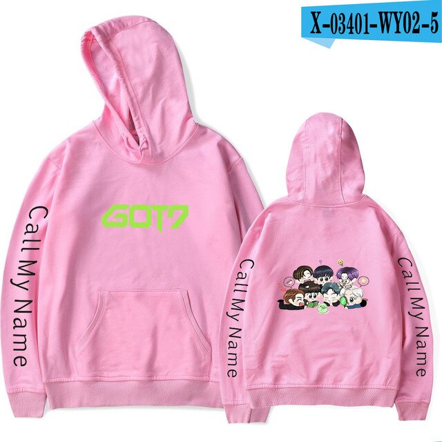 New Got7 Kpop Hoodie Baby Figure Cartoon Cute Hoodies Sweatshirts Hip Hop Men Women Hooded Pullover Long Sleeve Hoody Tracksuit