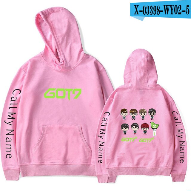 New Got7 Kpop Hoodie Baby Figure Cartoon Cute Hoodies Sweatshirts Hip Hop Men Women Hooded Pullover Long Sleeve Hoody Tracksuit