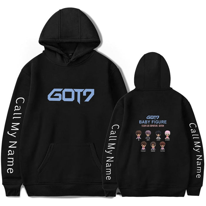 New Got7 Kpop Hoodie Baby Figure Cartoon Cute Hoodies Sweatshirts Hip Hop Men Women Hooded Pullover Long Sleeve Hoody Tracksuit