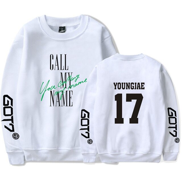 New Got7 YOUNGJAE Kpop Hoodie Pullover Men Women Capless Sweatshirts Casual O-neck Long Sleeve Unisex Hoodies Tops Plus Size 4XL