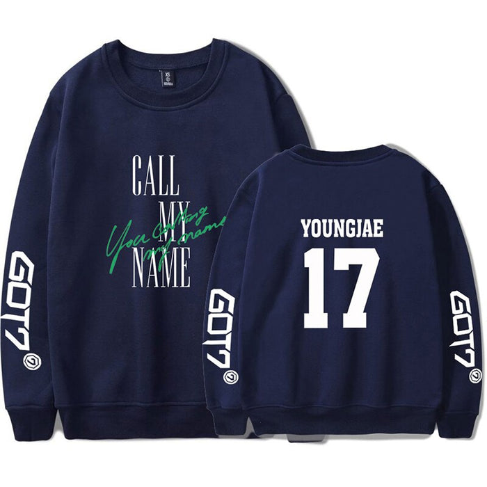 New Got7 YOUNGJAE Kpop Hoodie Pullover Men Women Capless Sweatshirts Casual O-neck Long Sleeve Unisex Hoodies Tops Plus Size 4XL