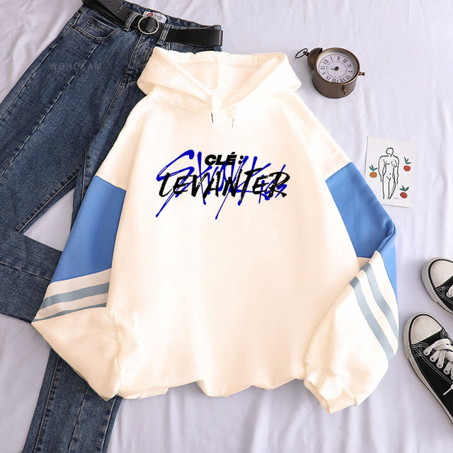 Korean Style KPOP Straykids Stray Kids Album Women Hoodies Sweatshirt Long Sleeve Patchwork