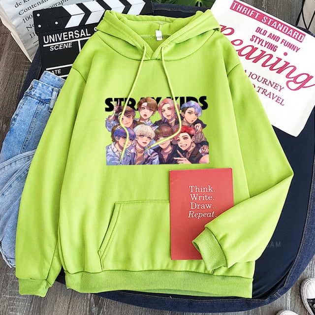 New  Straykids Street Boy Women Sweatshirt KPOP Album Men Long Sleeve Oversize Itself Patchwork Hoodes Tops