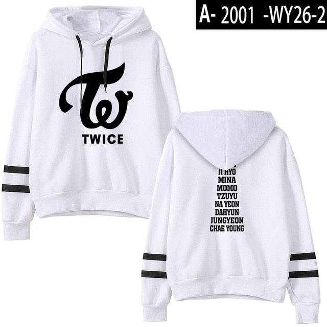 New KPOP TWICE Hooded Sweatshirts   Long Sleeve Pullover Hoodies